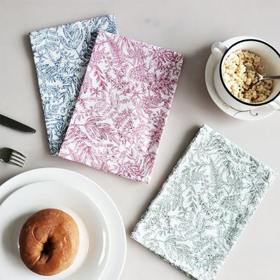 1Pc 45x45cm Cotton Flower Printed Tea Towel Kitchen Table Dinner Napkin Cleaning Cloth Xmas New Year Decor