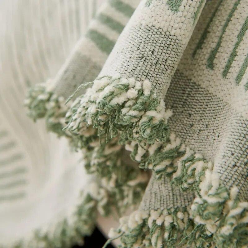 INS Sofa Cover Chenille Striped One-piece Type Sofa Blanket Modern Living Room Decoration Towel Universal Sofa Cover 1/2/3/4Seat