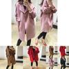Premium Quality Women's Winter Loose Lapel Thicken Wool Parka Trench Coat Long Jacket Overcoat Top For Stylish Outdoor Wear
