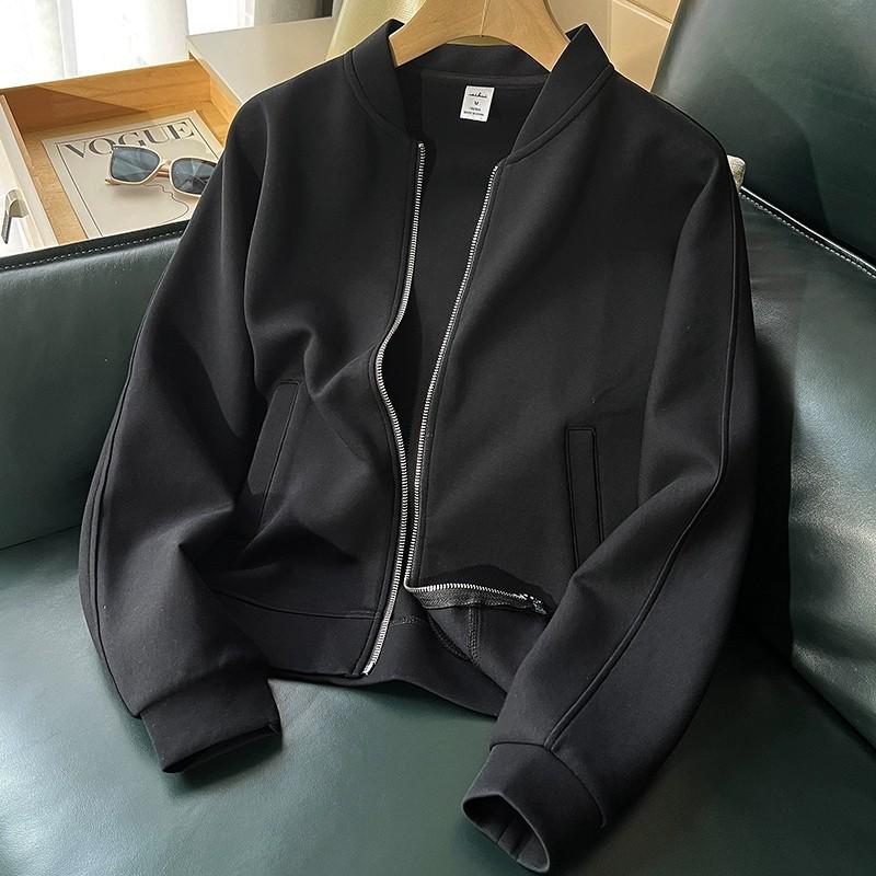 Women's Casual Loose Fit Stand-Up Collar Zip-Up Hoodie Jacket for Spring/Autumn