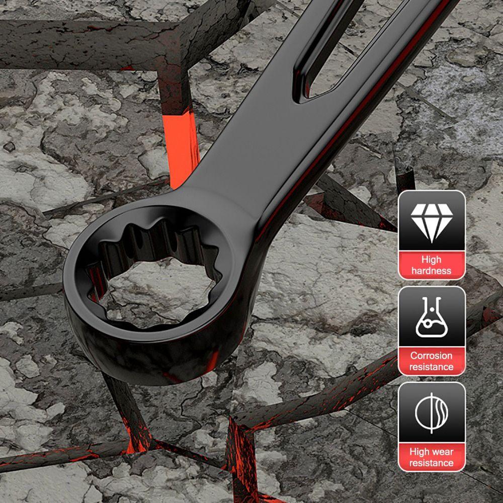 Durability High Carbon Steel Dual-use Spanner Hollow Out Extended Plum Blossom Wrench Thick Hand Tool For 6-15mm Screws