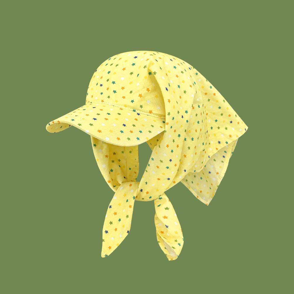 Fashion Breathable Scarf Hat UV Protection Sun Protection Sun Hat Korean Style Star Print Visor Cap Summer