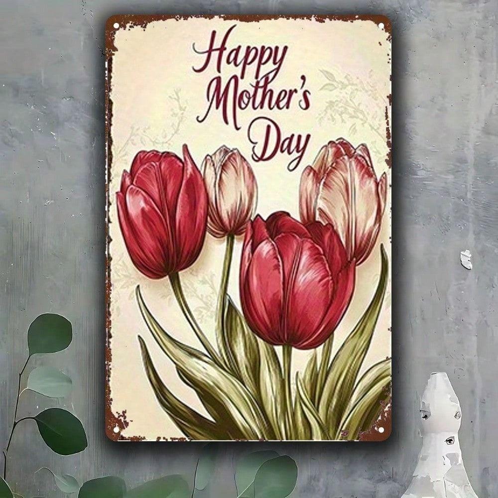 Vintage Dutch Tulip Metal Poster Wall Art Home Decor Gift