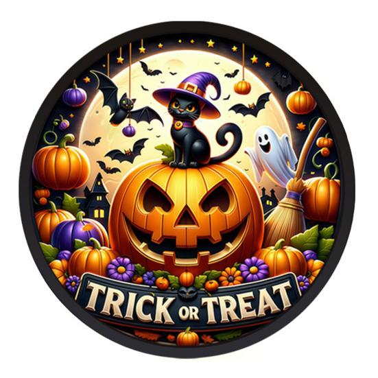 Festive Halloween Decorations LED Glowing Hanging Decor, Acrylic Window Ornament with Light, Spooky Ambiance Sign for Door Wall Haunted House,
