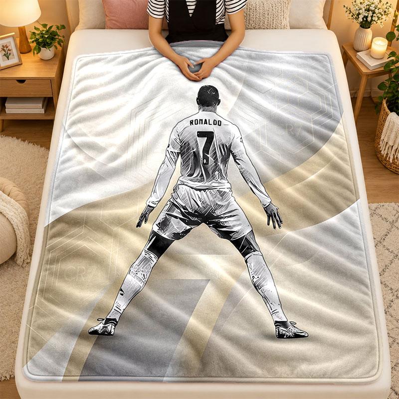 Koc Flanelowy Cristiano Ronaldo Ciepły Miękki Koc Rzutowy do Użytku Wewnętrznego Sofa Łóżko Salon