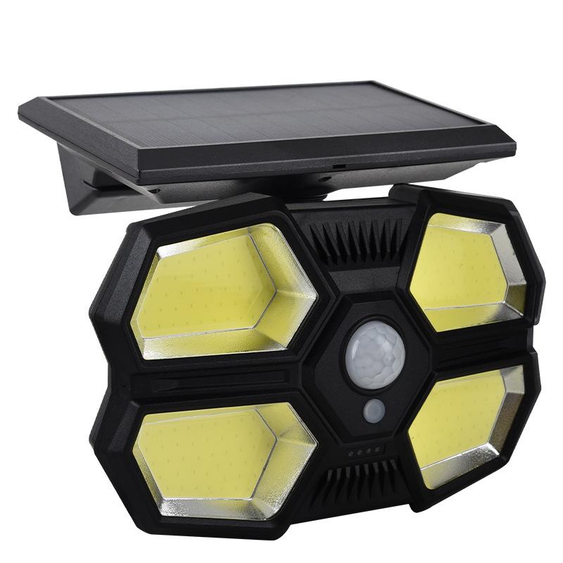 Outdoor Solar Light Split Waterproof Human Body Induction Solar Wall Light Spotlight Safety Light Adjustable Solar Panel for Garden Garage