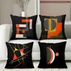 Modern Abstract Pattern Black Decorative Throw Pillows Polyester Pillowcase, Sofa Decorative Cushion Cov Headboard Pillow