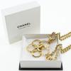 Chanel COCO Mark Flower Necklace Turn Lock Vintage Gold Plated Gold Flour 130g Women Used