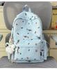 School bag: misty milk blue B1y sweet cool leopard print girly backpack, youthful vitality, versatile backpack for middle and high school girls