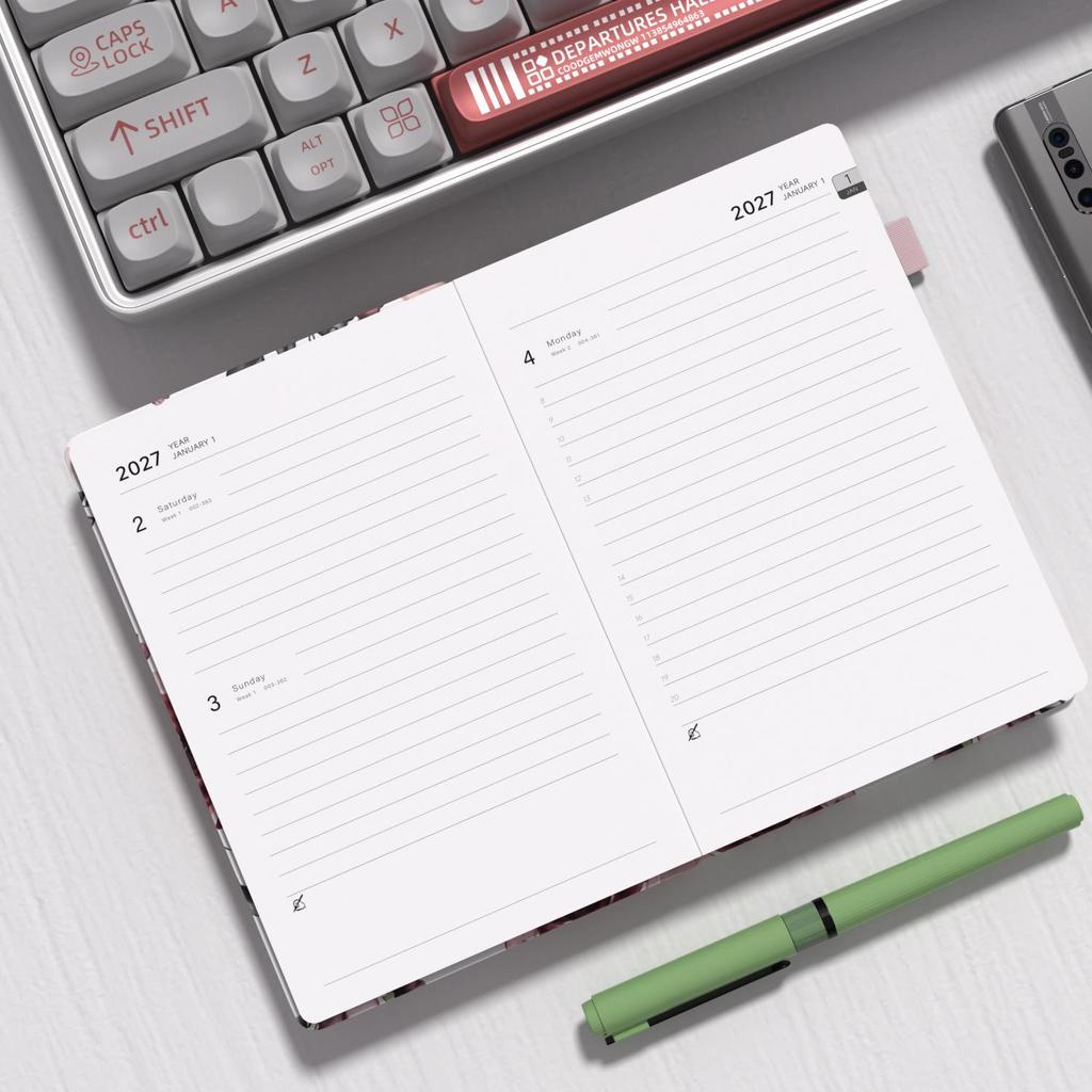 2027 A5 Weekly Planner Notebook with Strap - Customizable High-Value Schedule Book