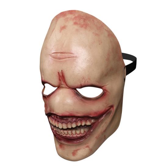 Spooky Toothy Clown Mask Halloween Smiling for Men, Scary Latex Flexible Fit Horror Mask, Masquerade Party Cosplay Haunted House