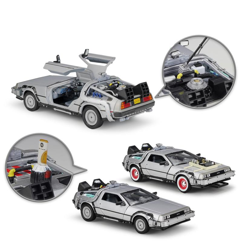Welly 1:24 DMC-12 DeLorean Time Machine Back to the Future Alloy Race Car Model Diecast Metal Sports Car Vehicle Model Kids Gift