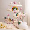 Felt Baby Mobile Rainbow Unicorns Pink Pom Poms
