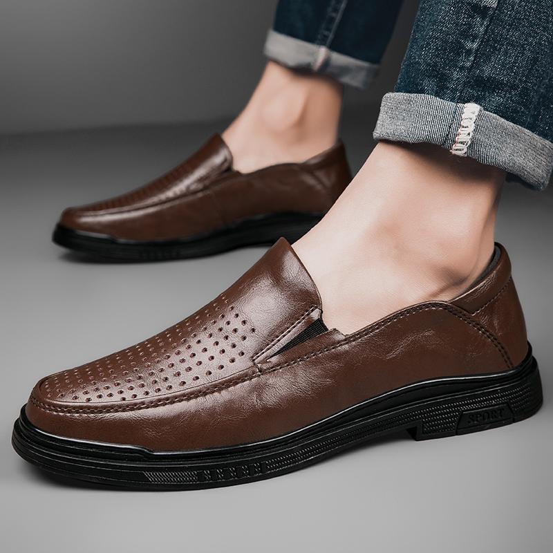 

Fashion Men Genuine Leather Casual Shoes Men lace up High Quality Brand Mens Business Shoes Classic Wedding Formal Dress Oxfords Man 45