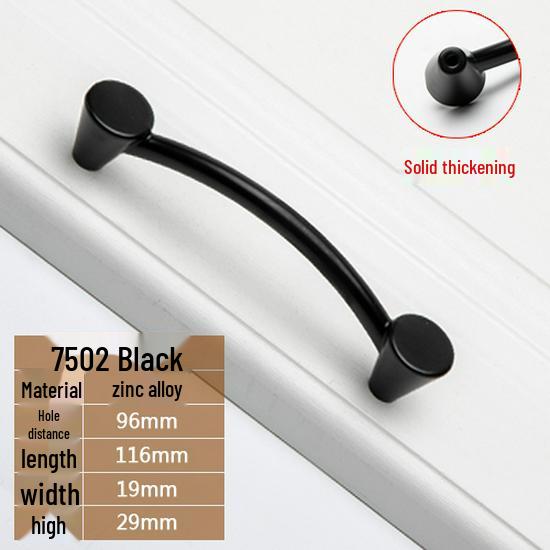 Modern European Black Handle for Cabinets and Wardrobes
