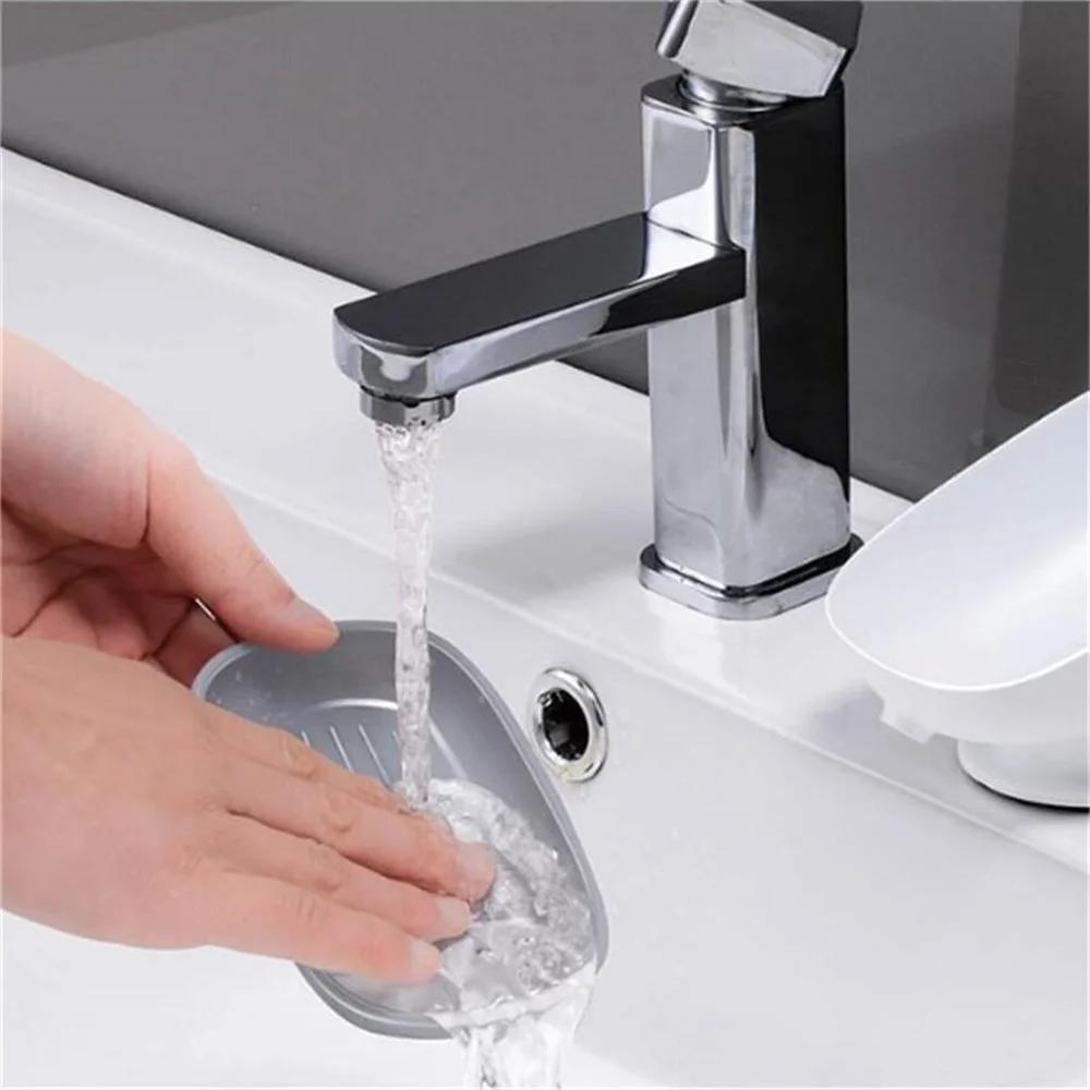 1Pc Self Draining Soap Container Bathroom Soap Dishes Soap Holder Box with Super Suction Travel Portable Bathroom Accessories
