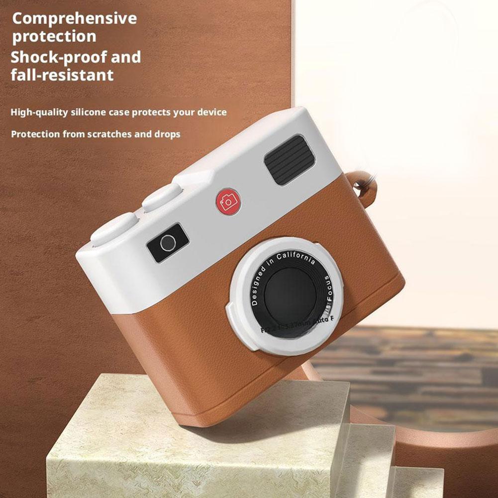Retro Camera Design Case for AirPods Pro 3 Soft Silicone Protective Cover Shockproof Anti Scratch Wireless Charging Compatible
