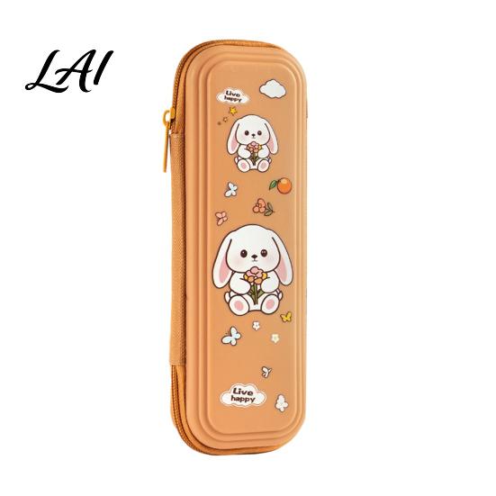 Durable School Supplies Pouch Kids Pencil Case with Multi Compartment Astronaut/Rabbit/Panda/Cat Cartoon Back To Gift for Girls Pattern Print