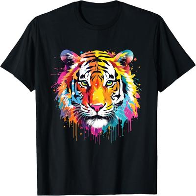 Bengal Tiger Pop Art Portrait For Colorful Tiger Lovers T-Shirt