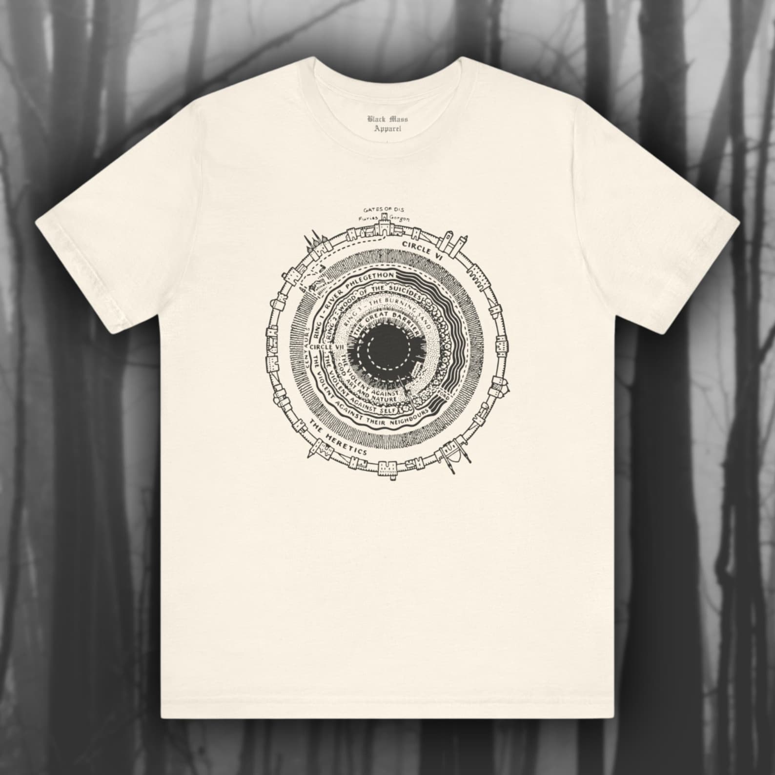 LOWER HELL, Dante s Inferno Shirt, The Divine Comedy T-Shirt, Circles of Hell, Classic Literature, Vintage Creepy Unisex Tee 2XL