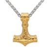 Stainless Steel Triquetra & Thor's Hammer Pendant Necklace