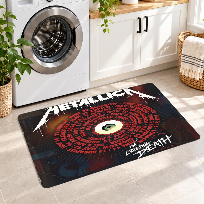 Flannel Kitchen Mat Metallica Soft Area Rug Non Slip Floor Carpet Home Decoration