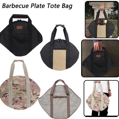 Borsa Tote per Piastra Barbecue 600D Oxford Custodia per Padella da Frittura Utensile da Cucina per Campeggio All'aperto Borsa Portaoggetti per Pentole per Strumento da Picnic All'aperto