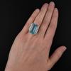 BELLA BOX Luxury Created  Blue Gemstone Rings Wedding Engagement Fine Jewelry New