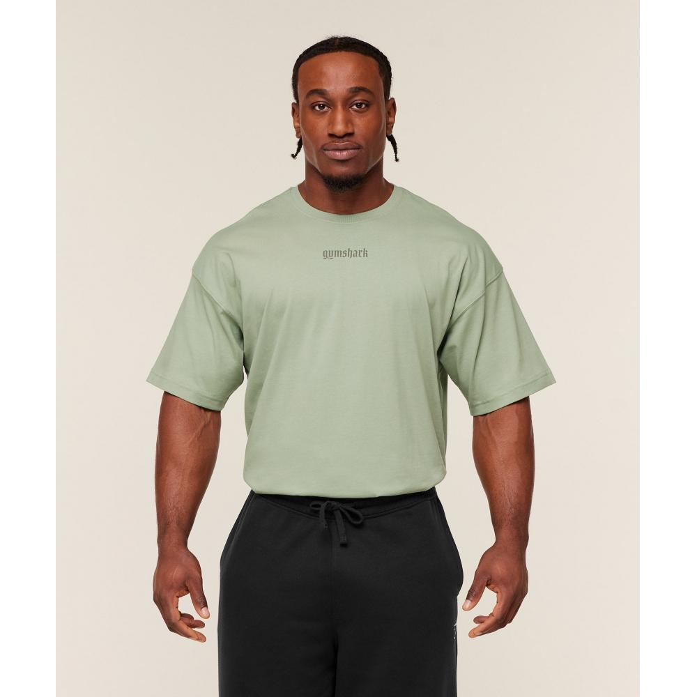 Gymshark Tricou Olde English Gs Haze Green A3b5y Edc3