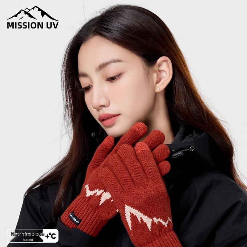 MISSION Women's UV Knit Wool Fingerless Gloves MUS094