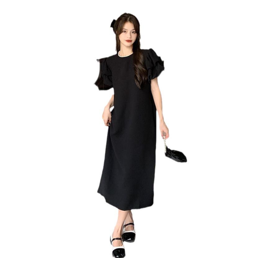 Summer 2024 Puff Sleeve Plus Size Long Dress – Trendy Slimming Design for Women