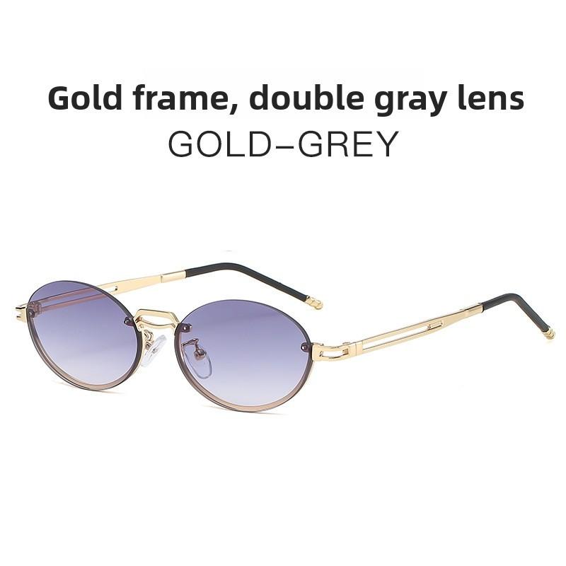 Retro Oval Frame Sunglasses Men Women Uv400 Sun Shield For Outdoor Activities