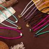 Colorful Geometric Square Beads Crystal Necklace with Zircon Heart Design
