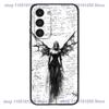 Gothic Cyber Sigil Cross Eyes Skull Phone Case For Samsung Galaxy A32,21s,22,31,52,53,72,73,Note20,8,9,10 Silicone Black Cover