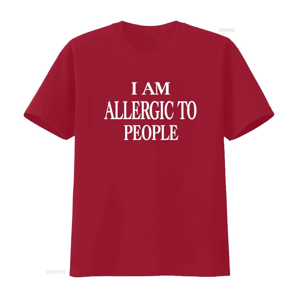 Lustig ich bin allergisch gegen MENSCHEN Damen T-Shirt vintage gewaschen Streetwear Stilvoll homme Atmungsaktiv Bequem Leicht Unisex