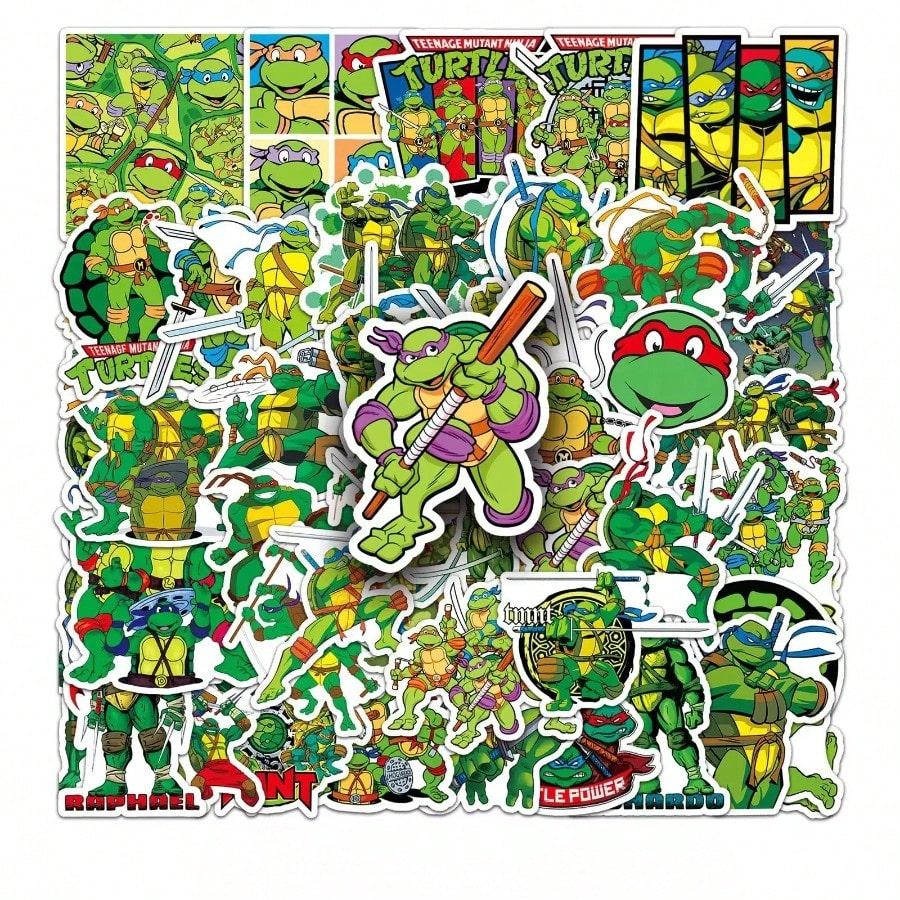 

Anime Character Stickers 50pcs Teenage Mutant Ninja Turtles Adorable Cartoon-Style Decorative Decals designed for Laptops Motorcycles