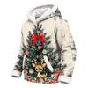Kids Long Sleeve Christmas Print Casual Hooded Top for Boys and Girls Holiday Outfit
