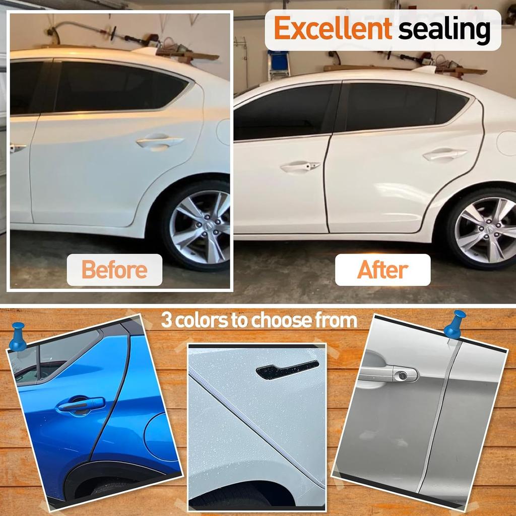 Car Door Edge Guards, 16.4Ft(5M) Car Door Protector Edge Guards Rubber Seal, Doors Edge Trim U Shape Edge Guards For Cars Trucks Suvs (Black)
