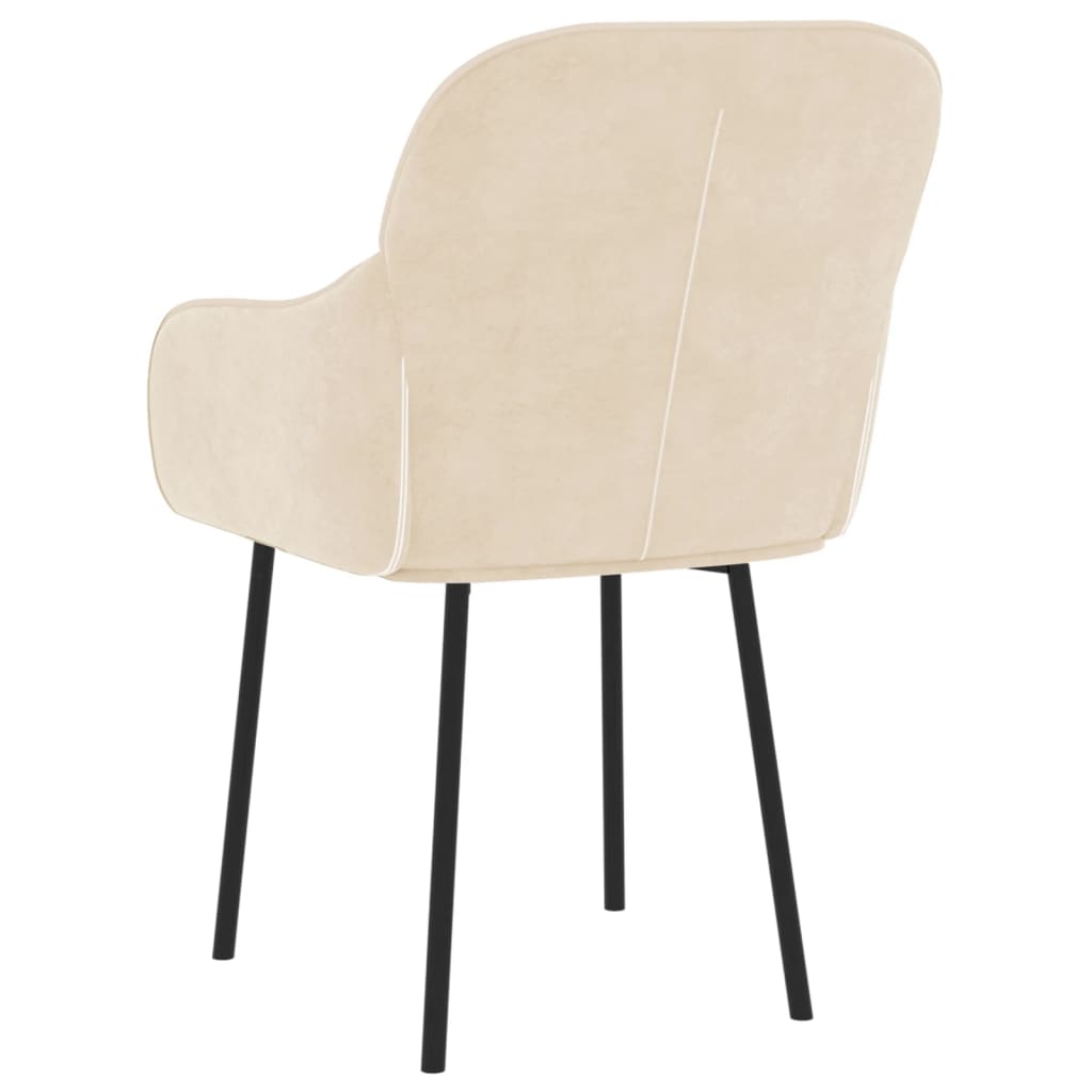 Dining Chairs 2 Pcs Cream Velvet