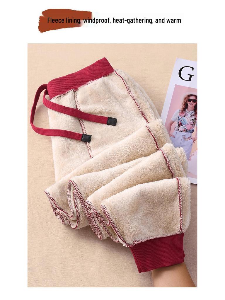 GAGN Women's Petite Fleece-Lined Chenille Jogger Pants - 2025 Autumn/Winter Collection