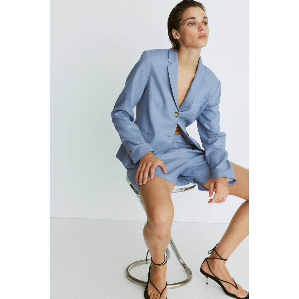 

Пиджак из смеси льна HM Dusty Blue