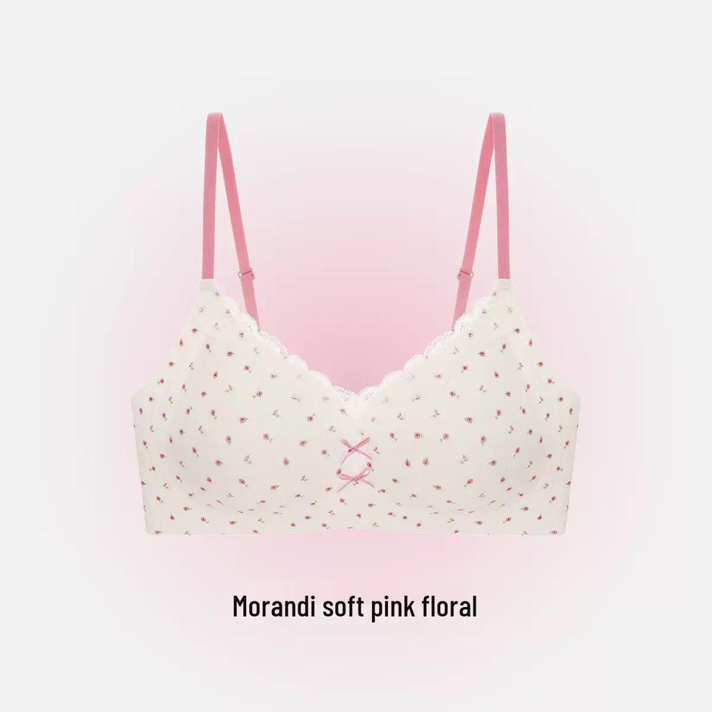 Wolkencreme Florale Lingerie Damen Bügelloser Push-Up BH mit sanfter Stütze und atmungsaktivem Design für kleine Brüste