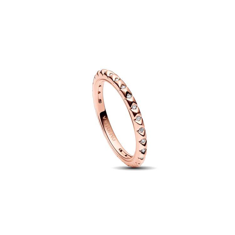 Pandora Cone Stud Alloy Ring Women rings Rose-Gold 182800C01