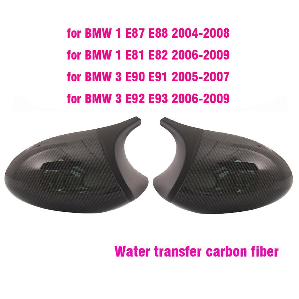 Car Styling Black Carbon Fiber for BMW E81 E82 E87 E88 Pre-LCI E90 E91 E92 E93 LCI M3 Style Rearview Mirror Cover Caps