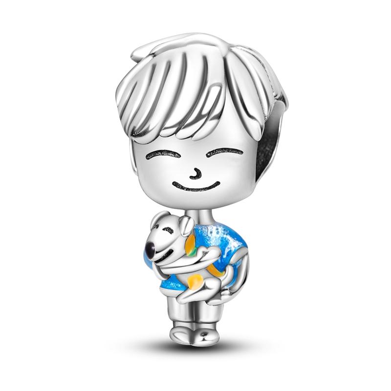 Boy And Girl Charms Enamel Prince Moon Girl Charm Beads Fit Original Bracelet Diy Copper Jewellery Gift