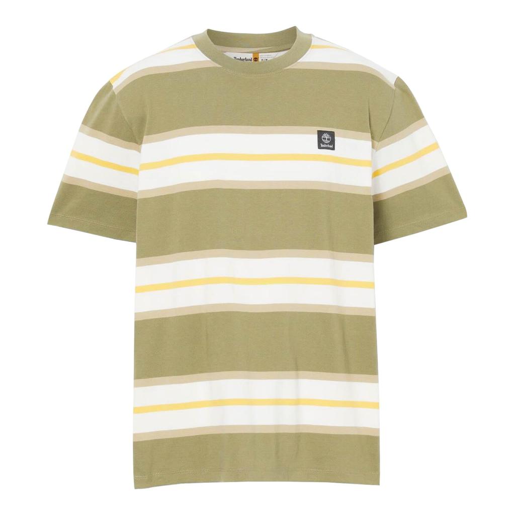 Timberland Men's Short Sleeve Striped T-Shirt, Cassel Earth YD, Size L, TB0A64AYB391