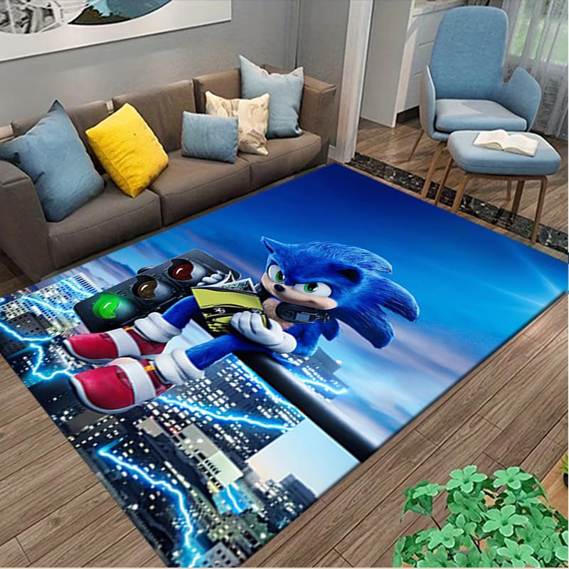 1pc SONIC Rug, Digital Printed Home Chair Sofa Mat, Durable Office Area Carpet, Beautiful Festival Decorations