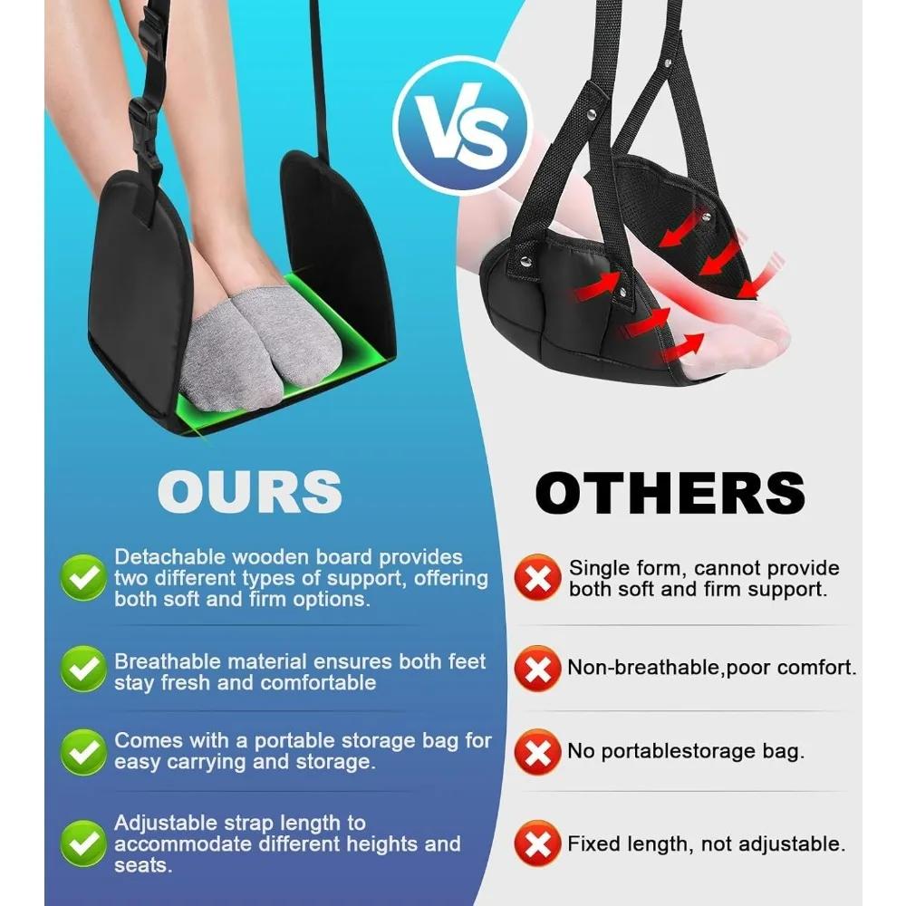 Foot Hammock for Flight Plane Foot Hammock Flight Essentials Hammock Support Plates Perfect for Long Travel Foot Leg Rest