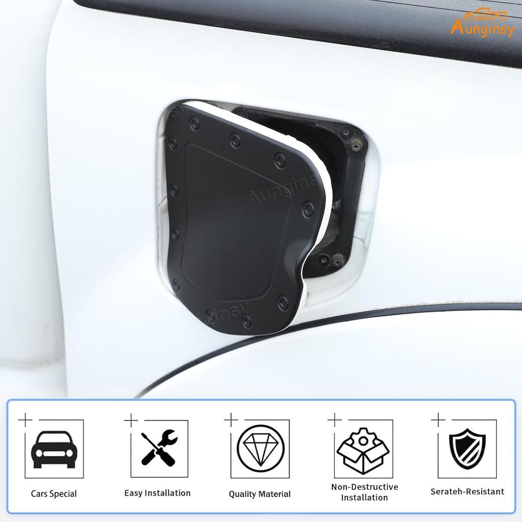 Aunginsy Car Fuel Tank Cap Trim Cover Compatible with Toyota Tacoma 2011-2015 Pickup Truck Oil Gas Cap Fuel Trim Cover Fuel Filler Cap Door Scratches
