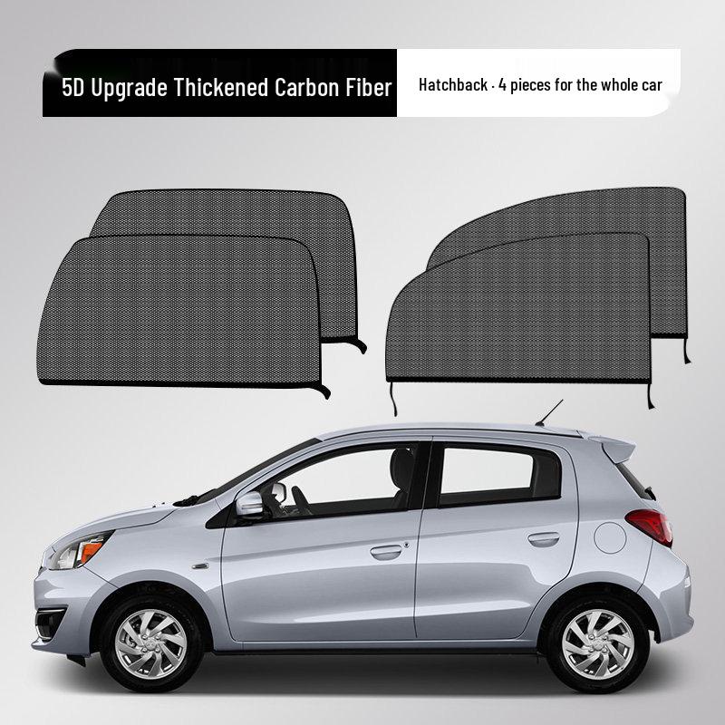 Car Sunshade & Anti-Mosquito Screen: Heat Insulation Window & Windshield Screen with Side Curtains for Interior Use